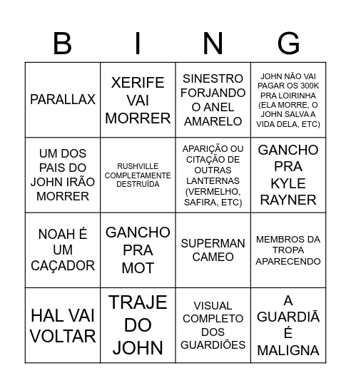 FINALE LANTERNAS Bingo Card