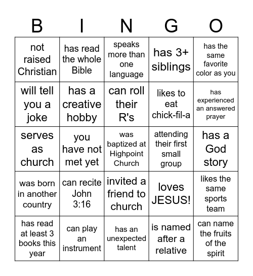 Find someone who... Bingo Card