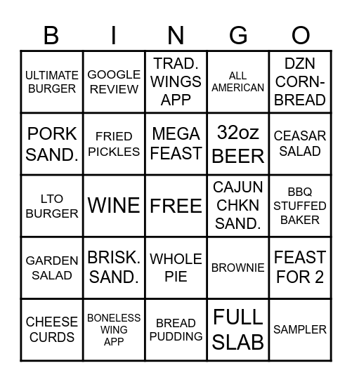 FAMOUS BINGO Card