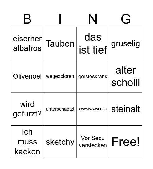 Wegexploren Bingo Card
