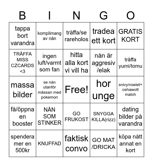 POKEMÄN MÄSSA BINGO Card