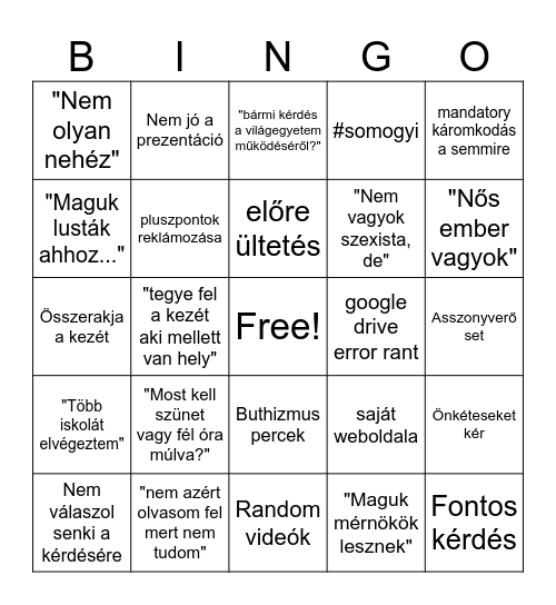 Dave bingo Card