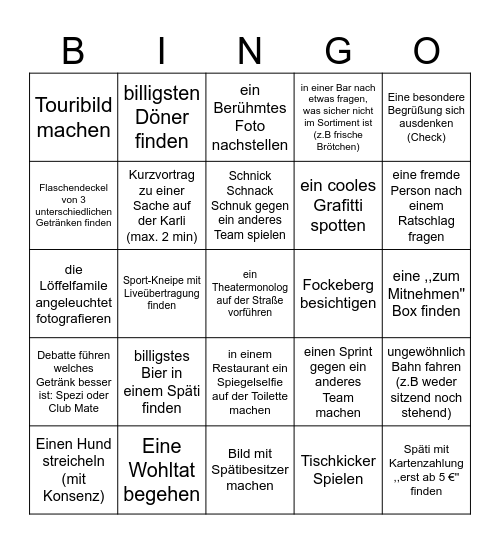 Spätibingo Erstiwoche 2026 Bingo Card
