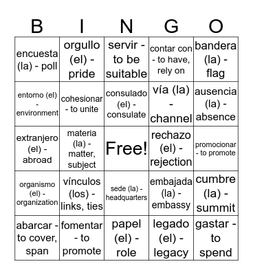 Bingo  Bingo Card