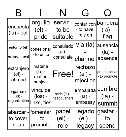 Bingo  Bingo Card