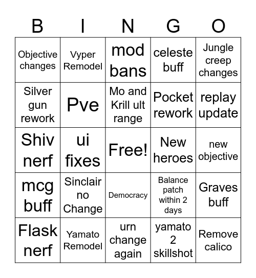 Yoshi Bingo Card