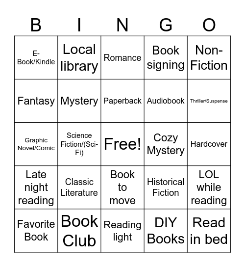 Reading is Fun Bingo Card
