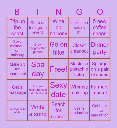 Fall Bingo Card