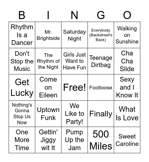 BINGO CARD 1 Bingo Card