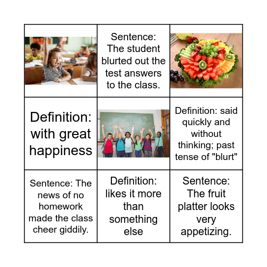 3rd grade - Unit 2.2 Bingo Card