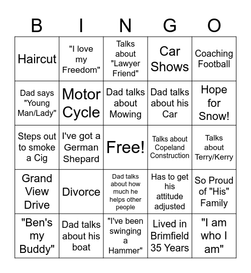 HC Bingo Card