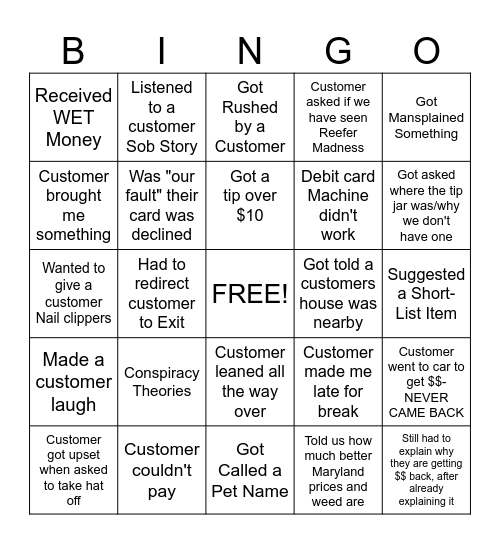 NSFW Farm Bingo Card