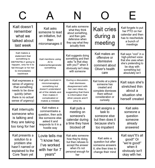 Barely Hanging On (V2) Bingo Card