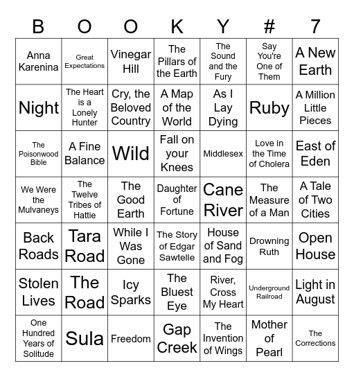 Bingo List #8 Bingo Card