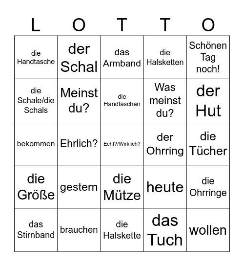 Komm mit! 2 K01.2 Bingo Card