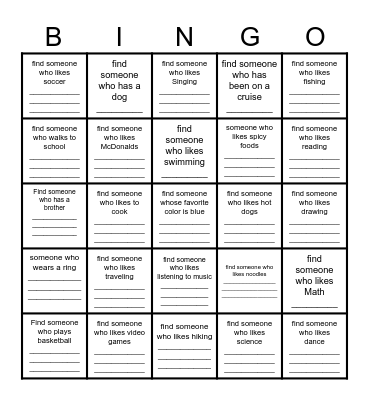 Find Someone Who.. Bingo Card
