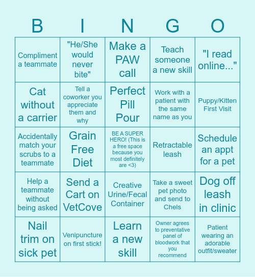 Tech Week Bingo Card