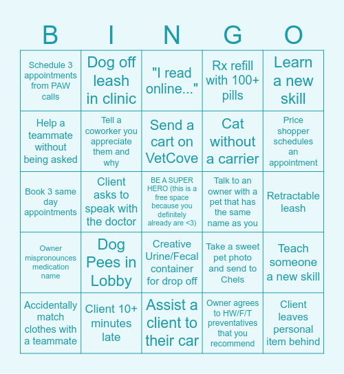 CSR BINGO Card
