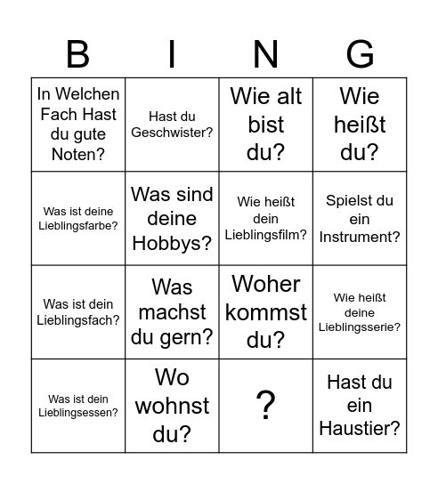 Alex Bingo Card