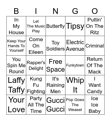 One Hit Wonders - Card 2 Bingo Card