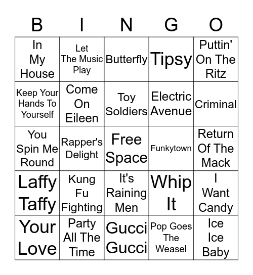 One Hit Wonders - Card 2 Bingo Card