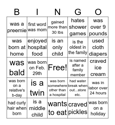 Find Someone who.... Bingo Card