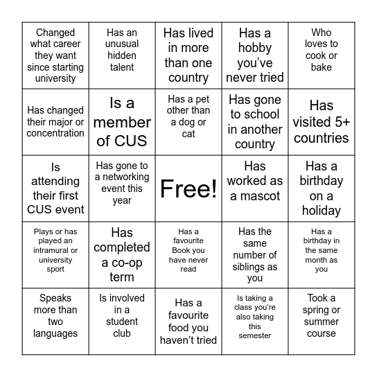 Find soemone who... Bingo Card
