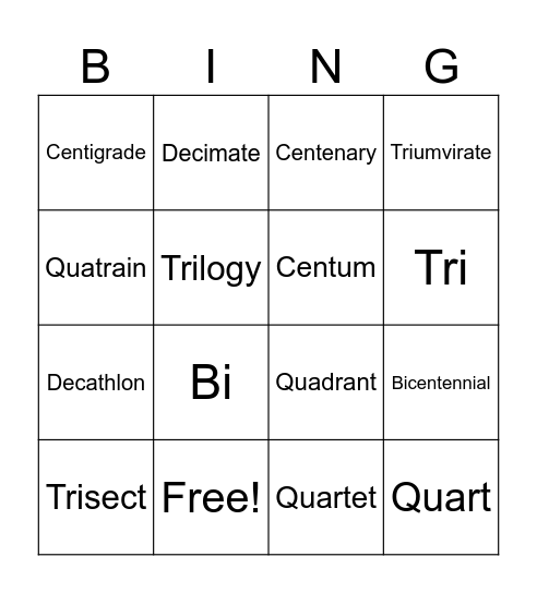 VCR 7th Lesson 2 Bingo Card