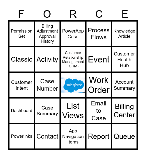 Salesforce Road Show! Bingo Card
