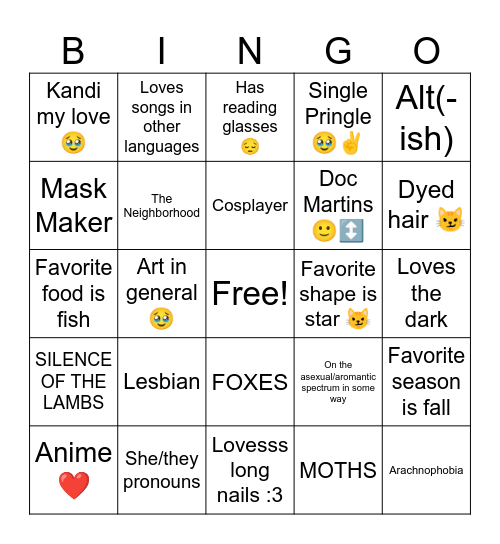 How similar are you to me 🥹 Bingo Card