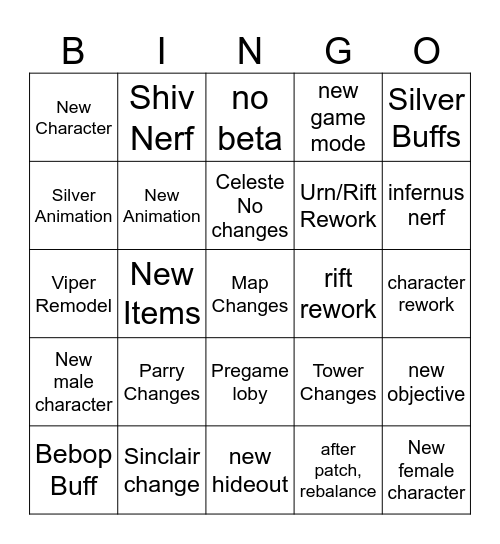 My Deadlock Bingo Banko Bingo Card