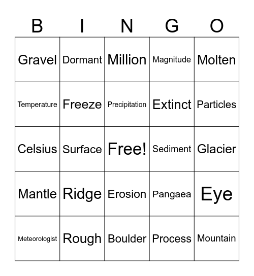 Hurricane Bingo Card