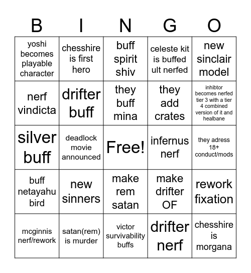 carsouel of agony Bingo Card