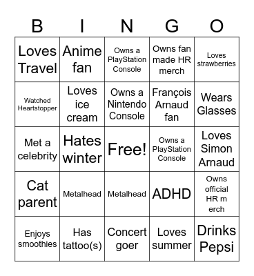 cam_writer_14 Bingo Card