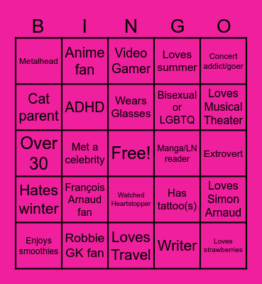 cam_writer_14 Bingo Card