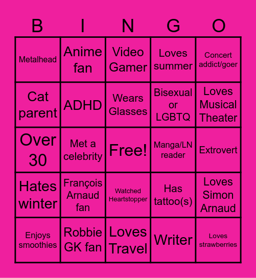 cam_writer_14 Bingo Card