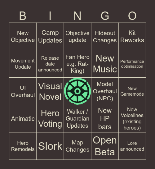 Deadlock Update Bingo Card