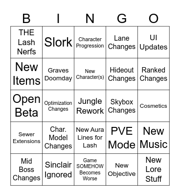 Judgement Day Bingo Card
