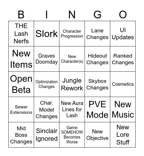 Judgement Day Bingo Card