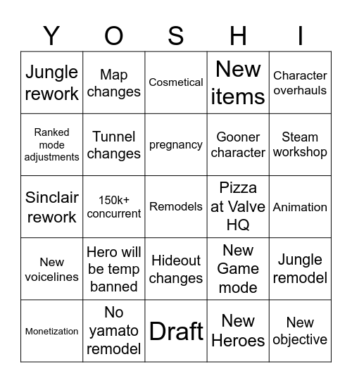 dedloc patch yoshi Bingo Card
