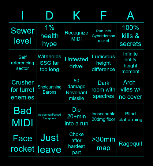 Doom Bingo Card