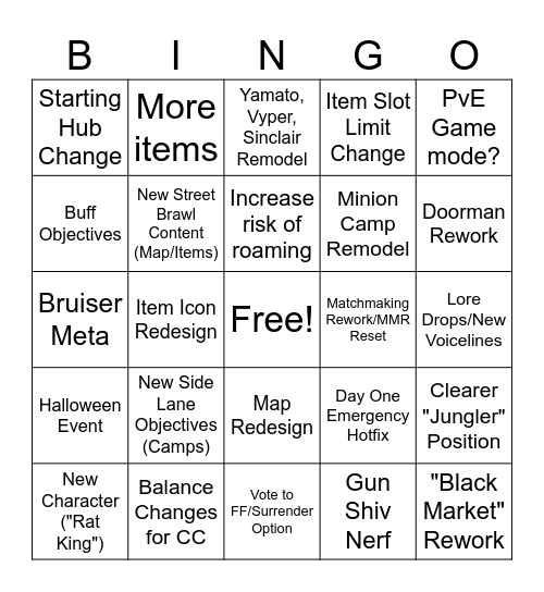 Lula & Astra Deadlock Bingo Card