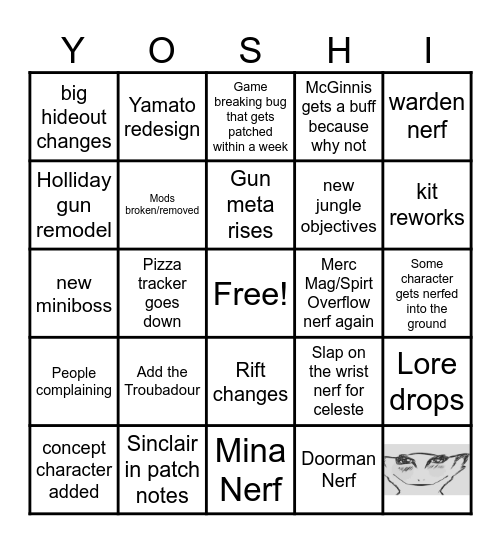 DEADLOCK BINGO!!!! Bingo Card