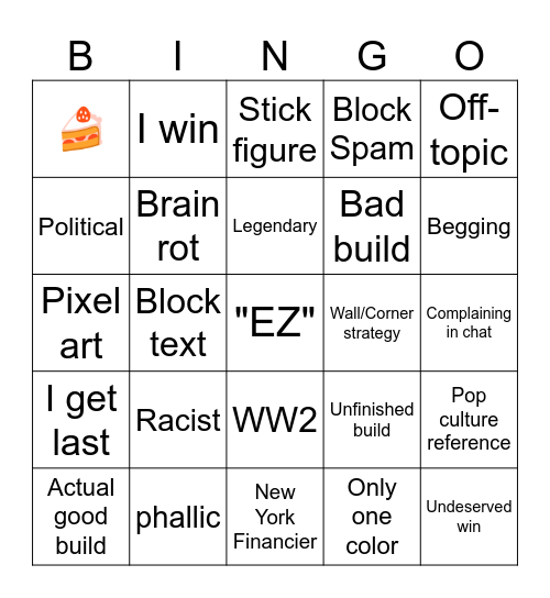 Build Battle Bingo Card