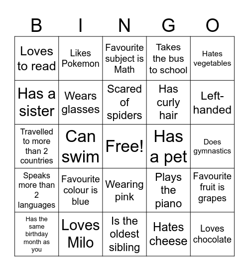 Find Someone Who... Bingo Card