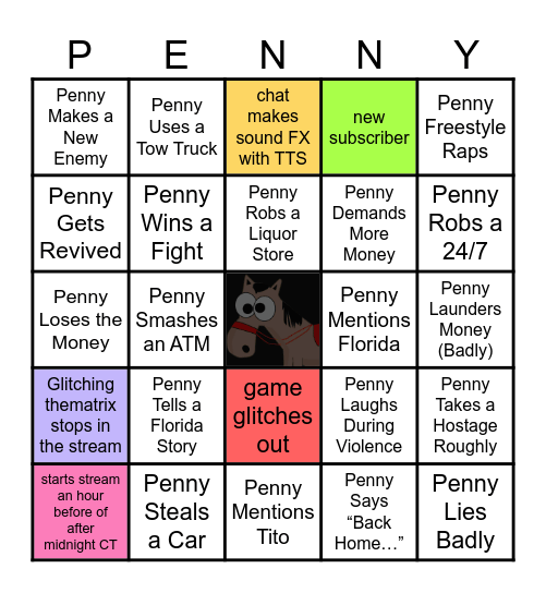 Stream Bingo Card