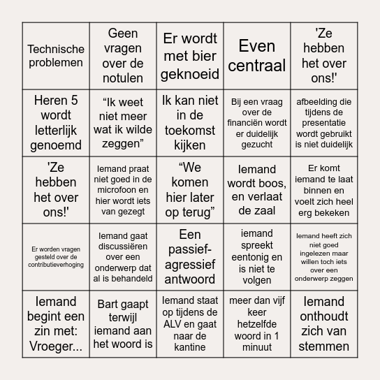 ALV Bingo Card