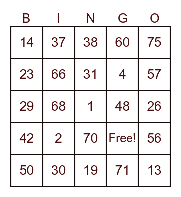 SOZUME Bingo Card