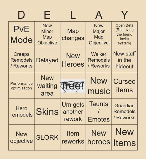 Deadlock Update Bingo Card