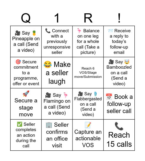 Q1R Bingo (2 lines to win!) Bingo Card